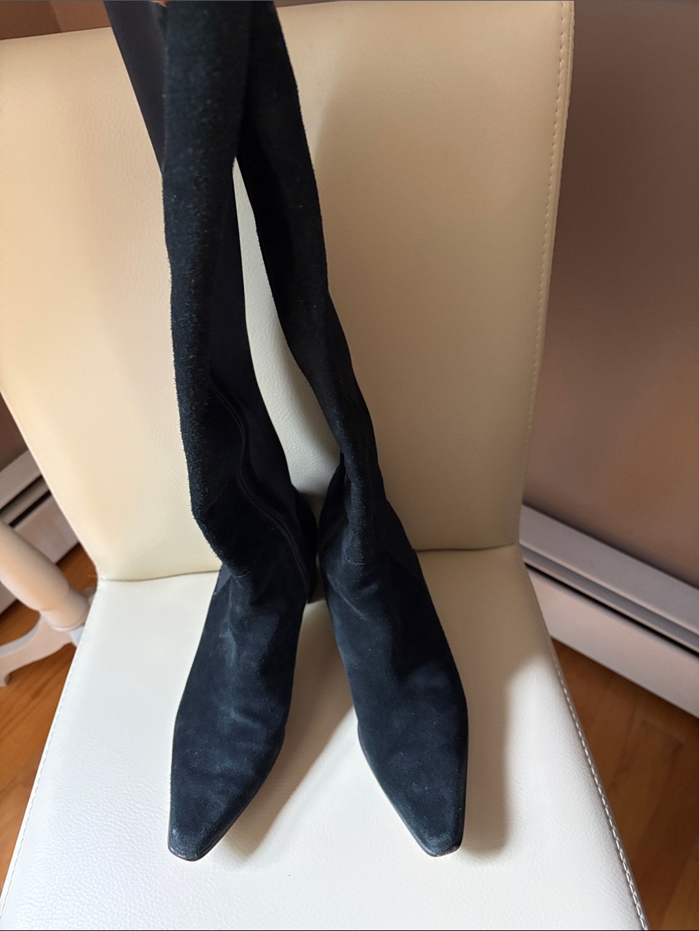 Donald J. Pliner Black Suede Over-the-Knee Boots
